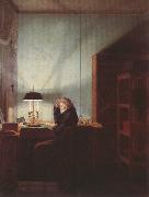 Georg Friedrich Kersting Man Reading by Lamplight (mk22) oil painting picture wholesale